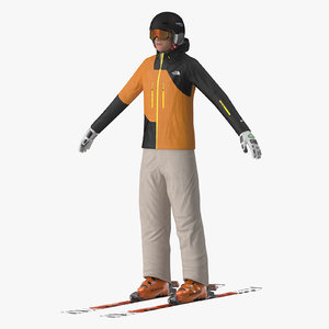 freestyle skiing player 3d max