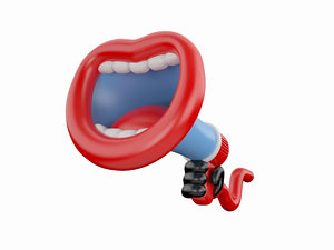 3d model megaphone mouth