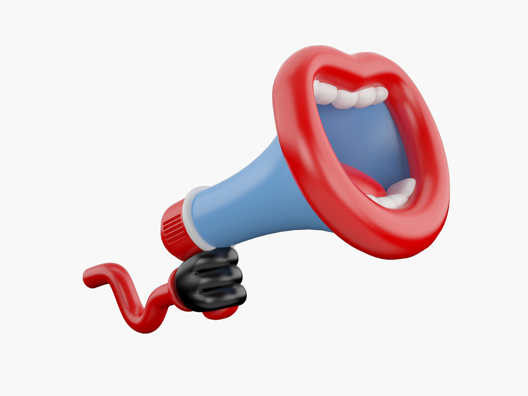 3d model megaphone mouth