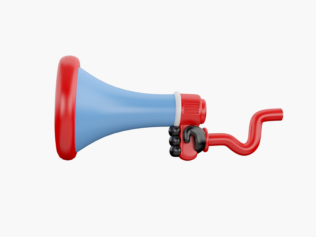 3d model megaphone mouth