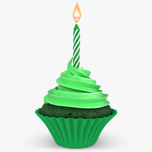max realistic cupcake candle green