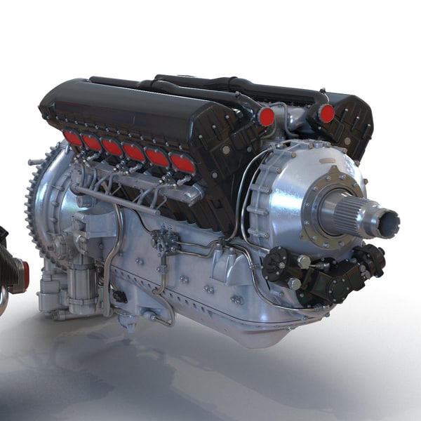 piston aircraft engines 3d 3ds