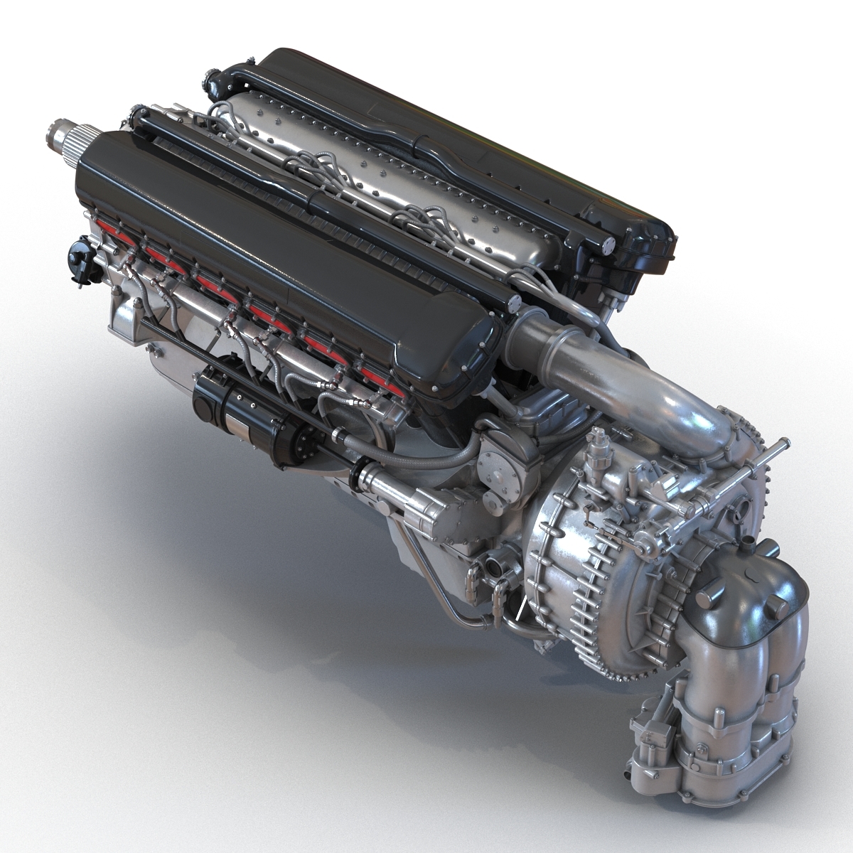 piston aircraft engines 3d 3ds