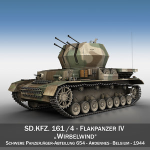 3d german flakpanzer - wirbelwind model