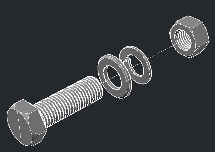 bolt washers nut dwg