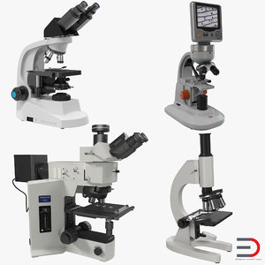 microscopes set medical 3d model