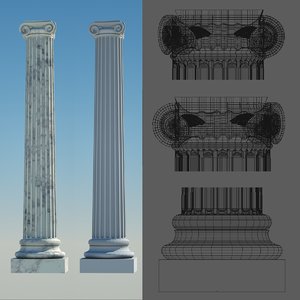 3d model greek column 4 ionic