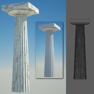 3d greek column 7 doric
