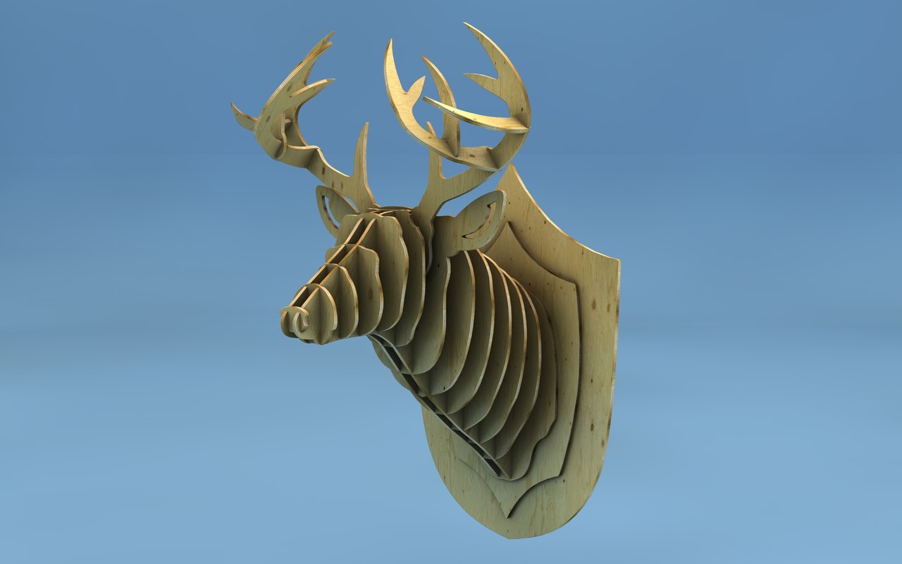 3d deer head