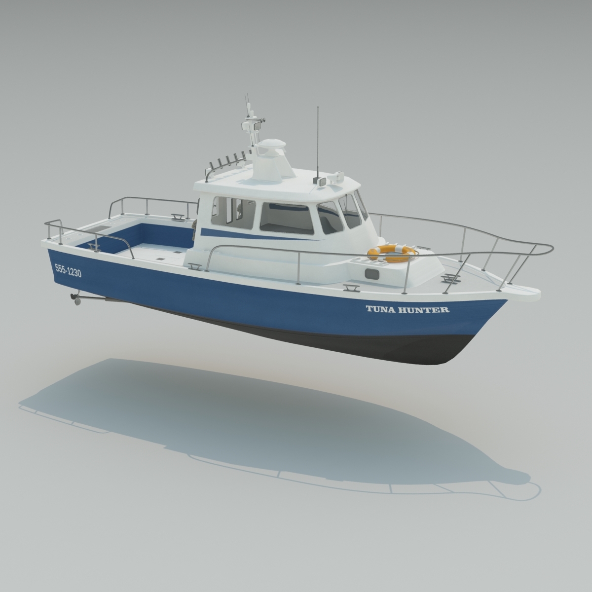 3d model sea fishing motor boat