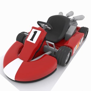 3d cartoon kart car model