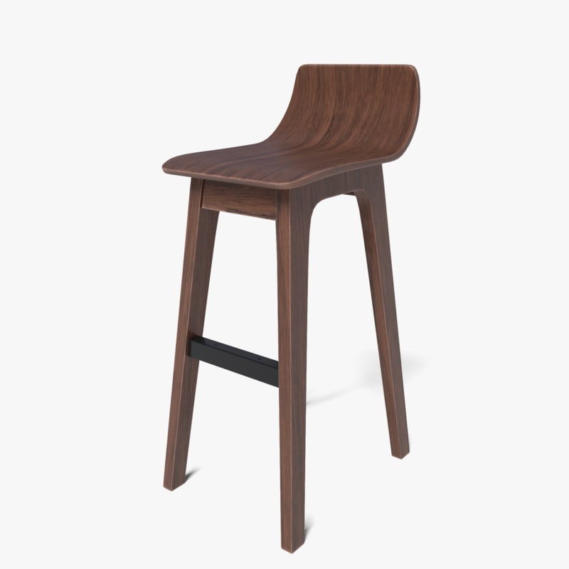 3d Modern Ava Walnut Bar Stool