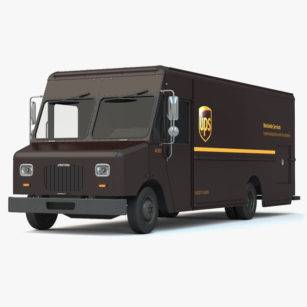 3d ups delivery truck van model.