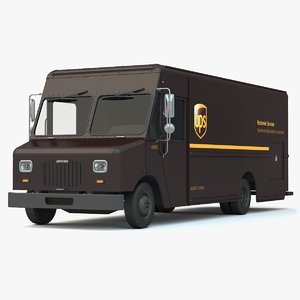 3d ups delivery truck van model