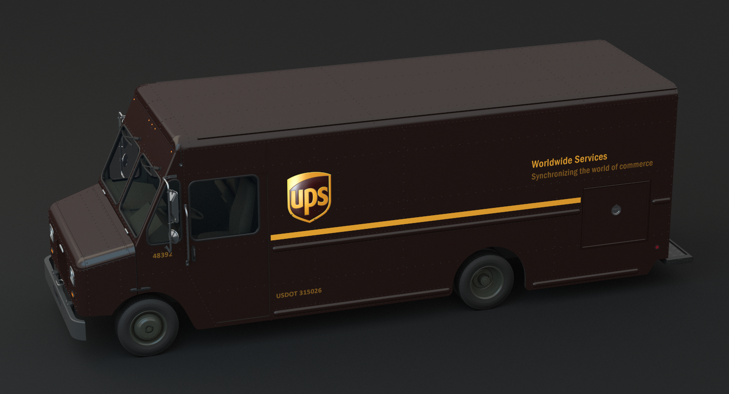 3d ups delivery truck van model