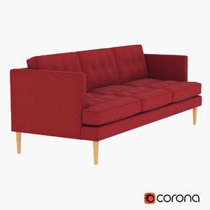 sofa west elm 3d model