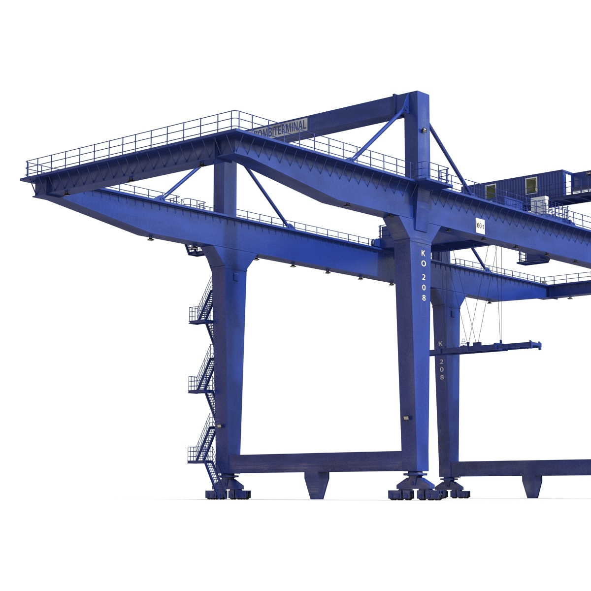 rail mounted gantry container crane 3d model