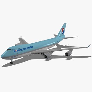 3d model boeing 747-400 f korean