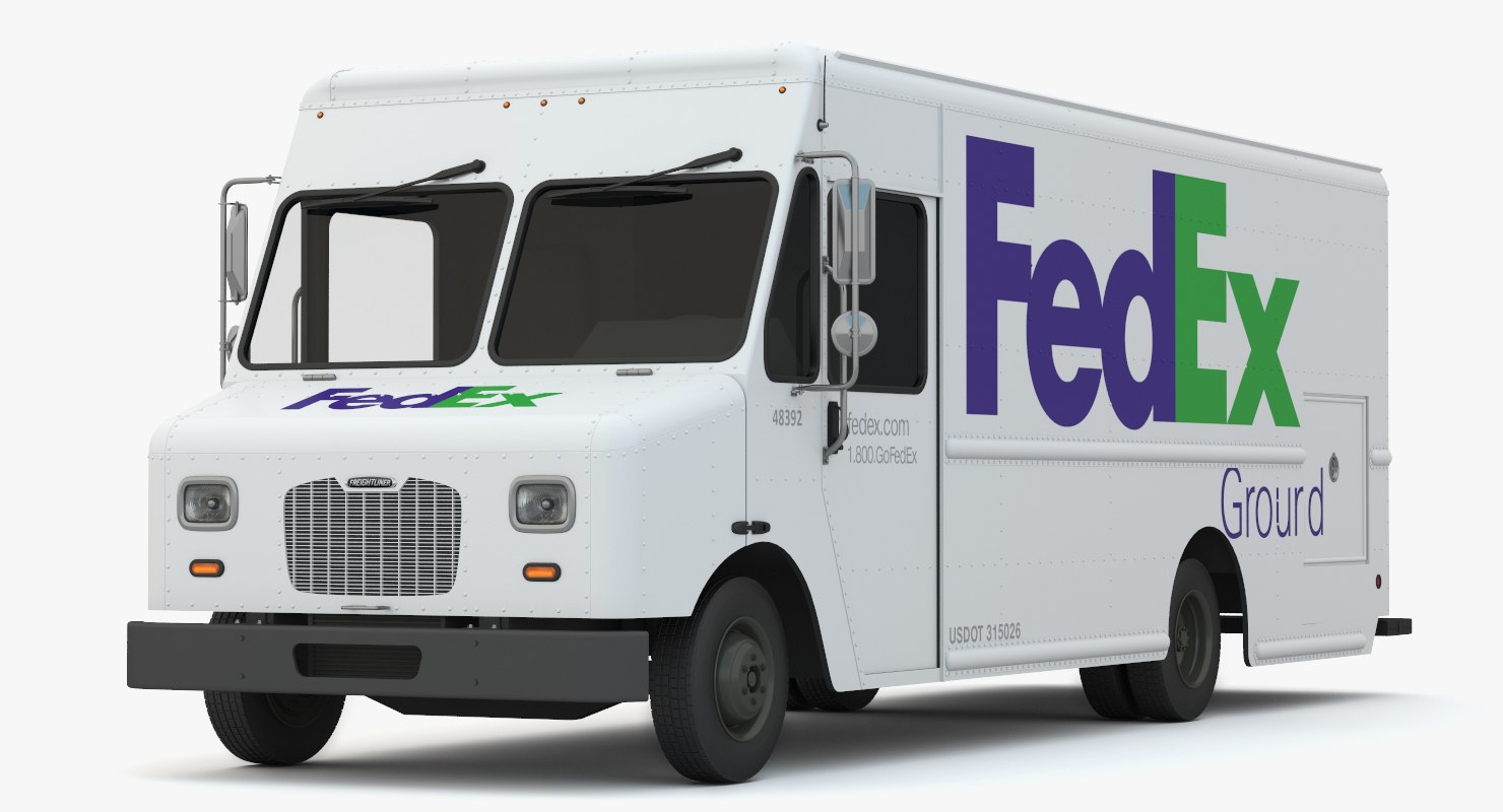 fedex delivery truck van 3d model