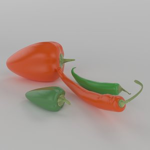 realistic peppers 3d model