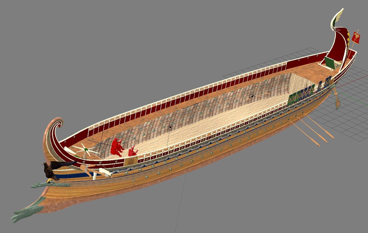 Древнеримский военный корабль построенный по образцу древнегреческой триеры 7