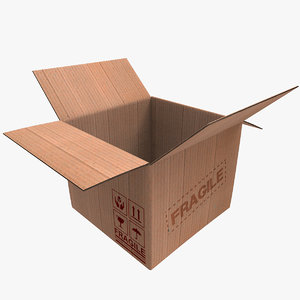 3d cardboard box open
