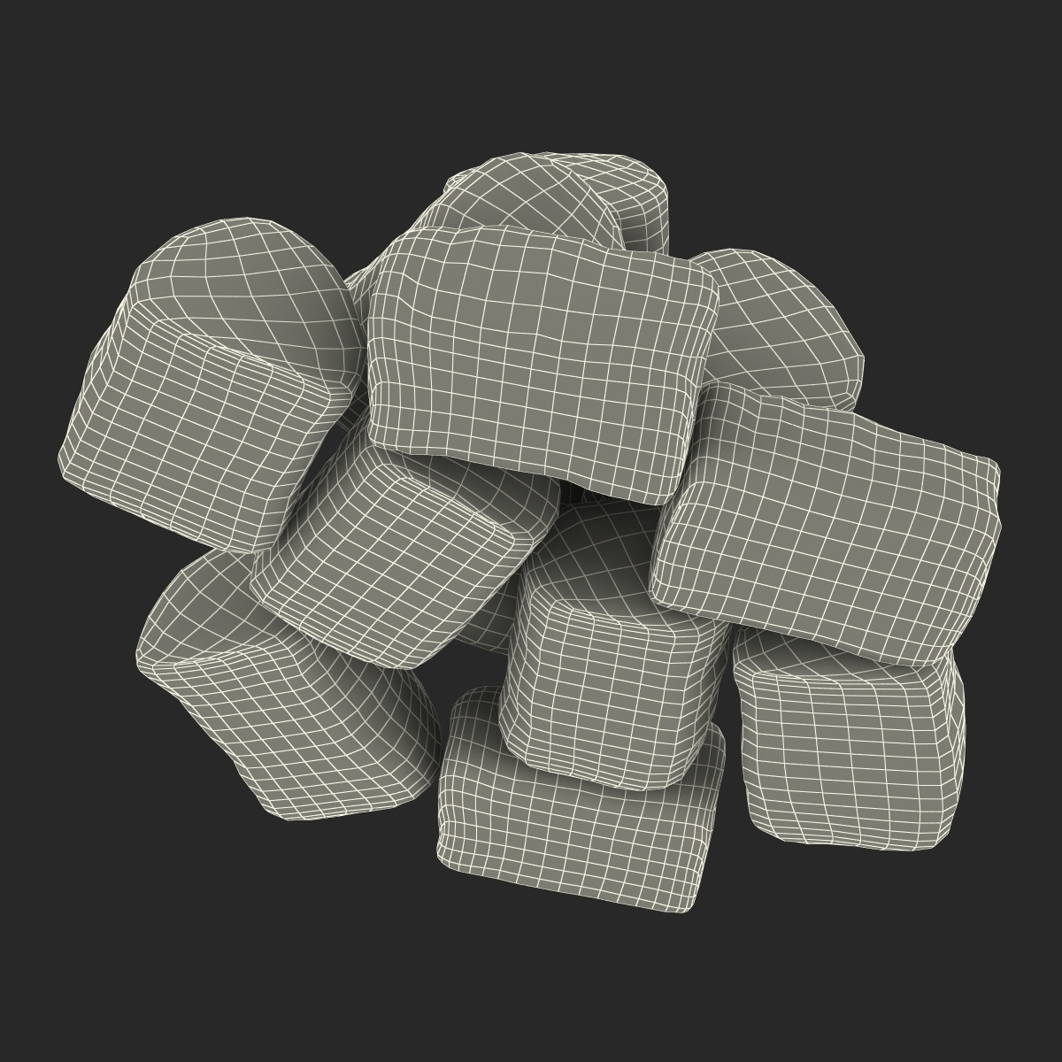 3d model marshmallow grouped