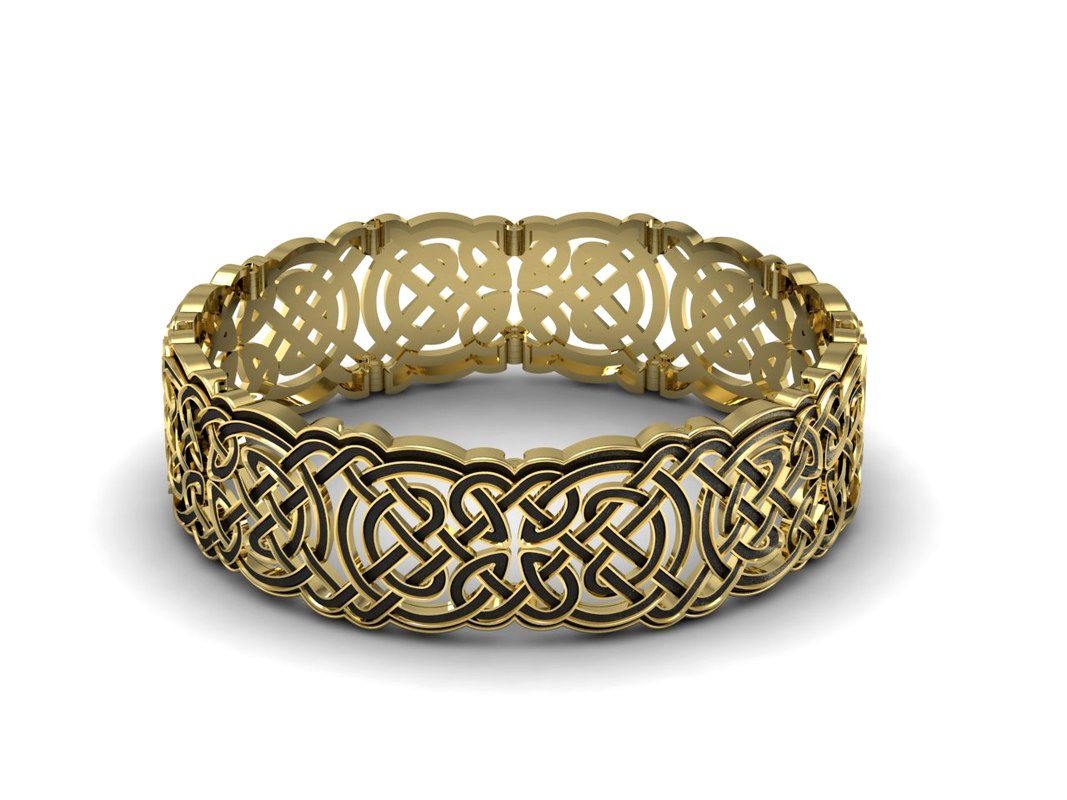 3d model gold bracelet