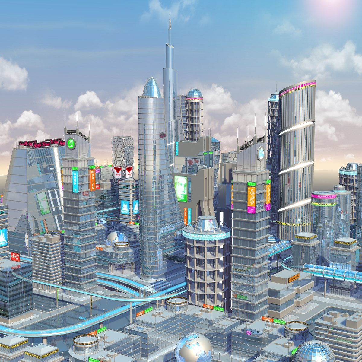 Город будущего 3д