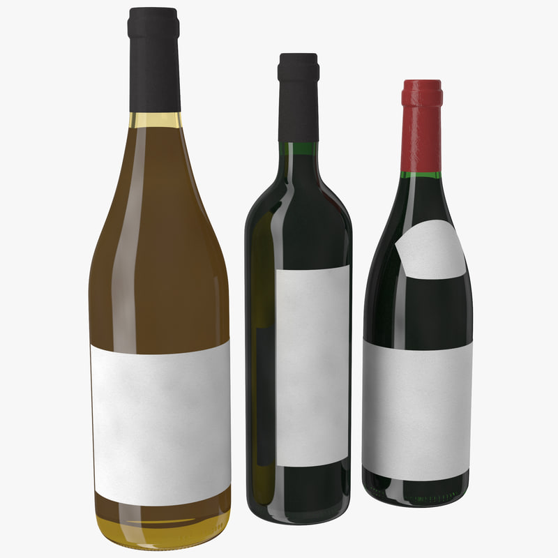 3d bottle wine