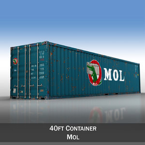 3d model of 40ft shipping container mol