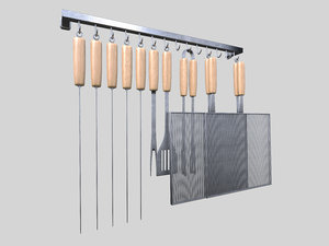barbecue tools 3d dxf