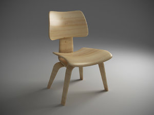 wood chair charles eames 3d max
