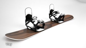 3d model snowboard bindings modeled