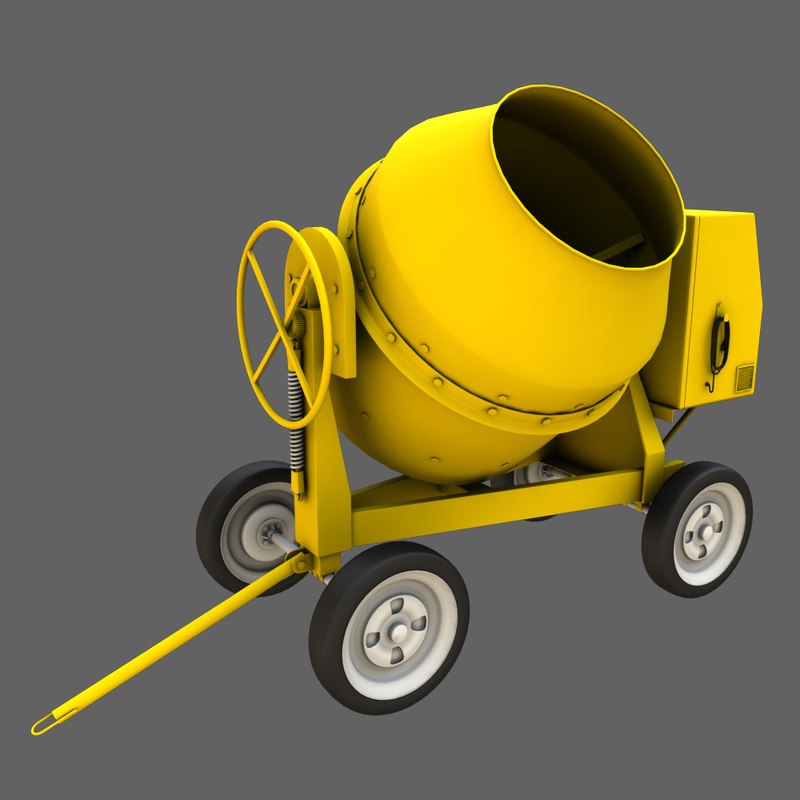 3d realistic cement mixer model