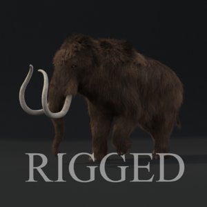 3d max realistic rigged mammoth