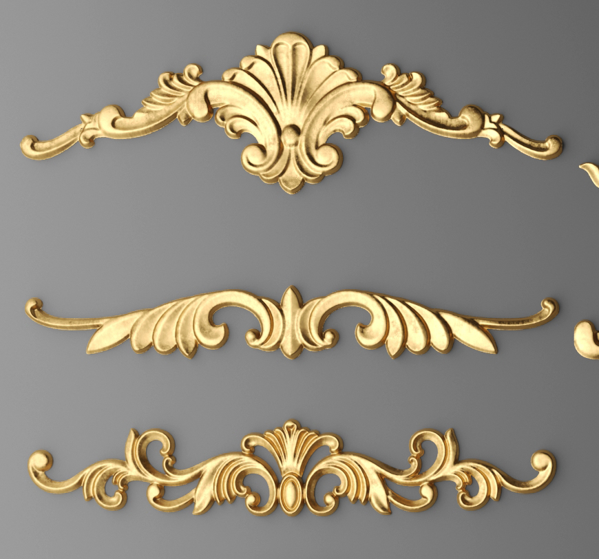 3d cartouches set model