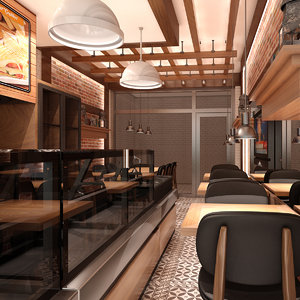 restaurant interior 3d model
