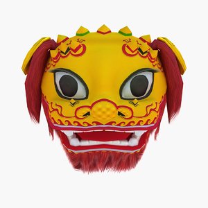 mask chinese lion 3d max