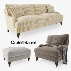 crate barrel essex sofa chair 3d max