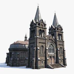 3d gothic cathedral exteriors model