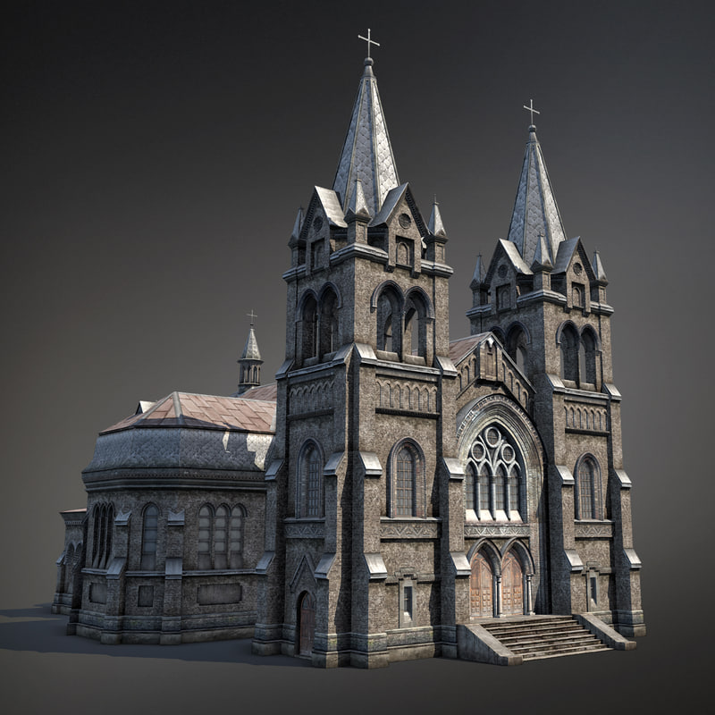 3d gothic cathedral exteriors model