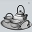 ceramic tea set 3d model
