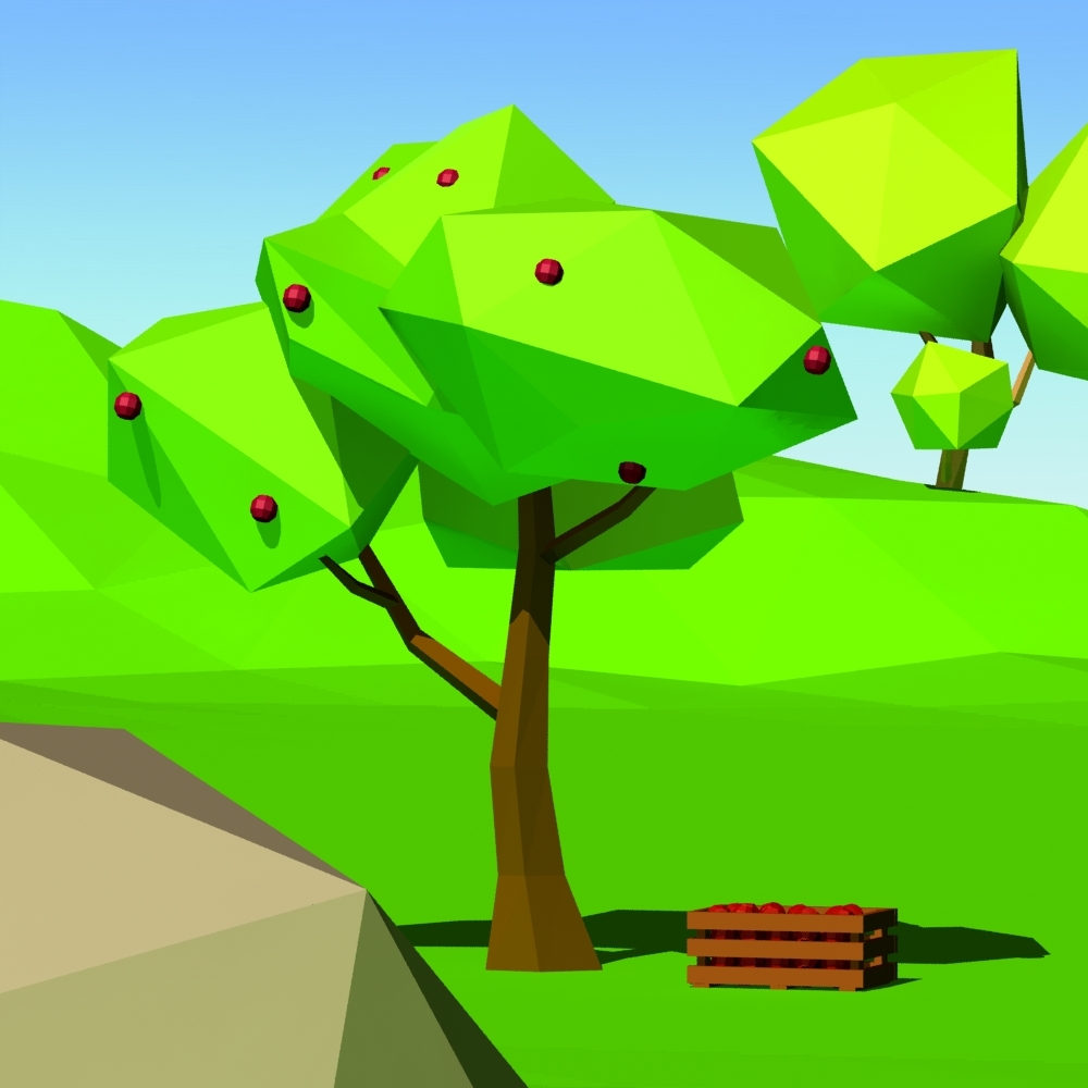 3d model cartoon landscape scene