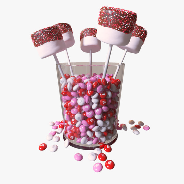 Valentines Marshmallow Pops 3D Model available on Turbo Squid, the world&ap...
