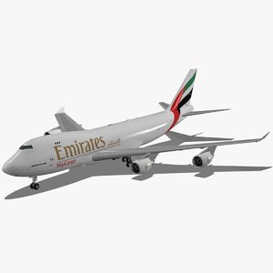 3d model of boeing 747-400 f emirates