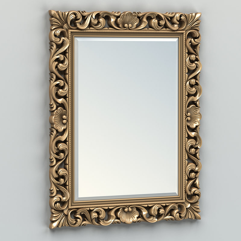 free frame model photo rectangle model carved 3d frame mirror