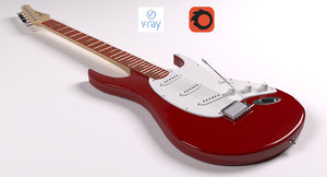 3d model of fender guitar