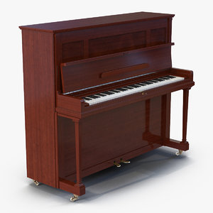 3d upright piano rigged