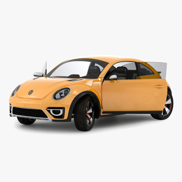 3d model volkswagen beetle 2016 yellow